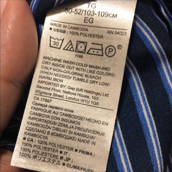 NWT Banana Republic XL blue stripe tank - Picture 6 of 6